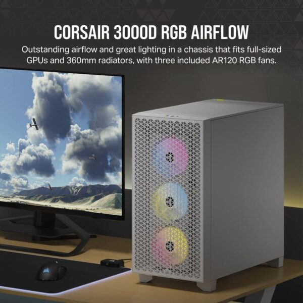 Carcasa Corsair 3000D RGB Mid-Tower, ATX, fara sursa - CC-9011256-WW