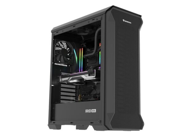 Carcasa GENESIS IRID 505F Mid Tower NEGRU, Tempered Glass - NPC-1997