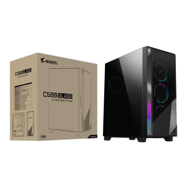 Carcasa Aorus C500 Glass Mid Tower, fara sursa, Mini - GB-AC500G ST