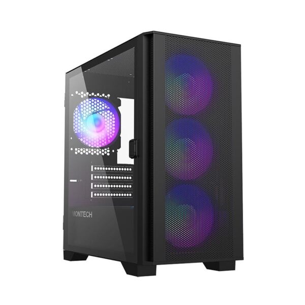 Carcasa Montech AIR 100 ARGB, Micro-ATX Tempered Glass negru - AIR 100 ARGB BK