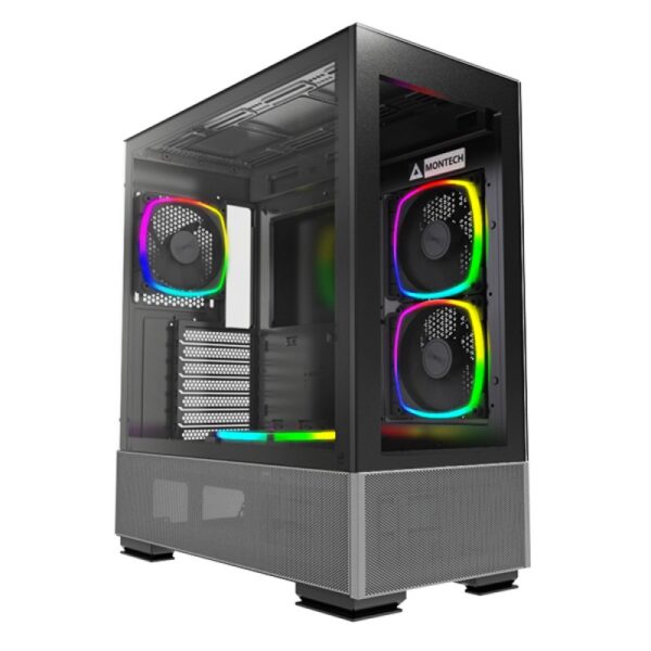 Carcasa Montech SKY TWO, Mid-Tower negru, Preinstalled fans 4x 120 mm - SKY TWO BK