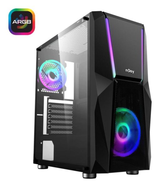 Carcasa nJoy Fort, Middle Tower, ATX, fara sursa, Black - CSMD-E000UFO-BL01B