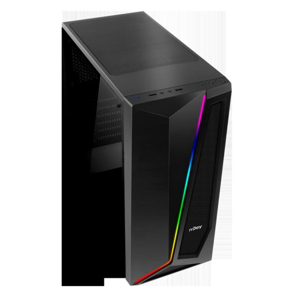 Carcasa nJoy Motion, Middle Tower, ATX, fara sursa, RGB Strip, Black - CSMD-A000UMO-CO01B