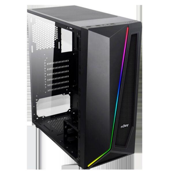 Carcasa nJoy Motion, Middle Tower, ATX, fara sursa, RGB Strip, Black - CSMD-A000UMO-CO01B