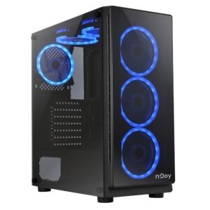 Carcasa nJoy Zollux Middle Tower ATX, Transparent Glass, black - CSMD-A000UZX-BL01B