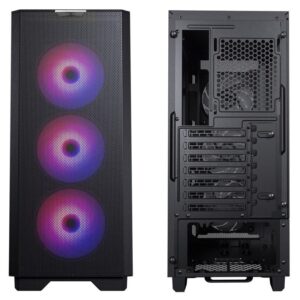 Carcasa PHANTEKS Eclipse G300A ATX Tempered Glass 3X ARGB negru - PH-EC300GA_DBK02