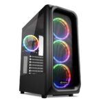 Carcasa Sharkoon TK5M RGB, 7 sloturi expansiune, tempered glass