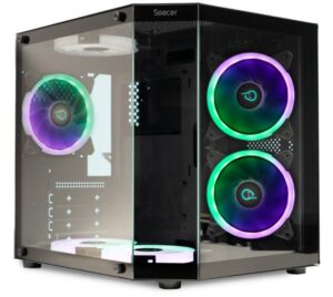 Carcasa Spacer Aquarium, mATX, a sursa, sticla securizata - SPCS-GC-AQUARIUM-BK