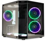 Carcasa Spacer Aquarium, mATX, ARGB fan, 6 x ARGB fan, Black - SPCS-GC-AQUARIUM-BK-6F