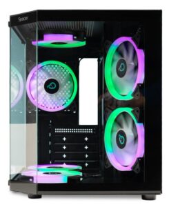 Carcasa Spacer Aquarium, mATX, ARGB fan, 6 x ARGB fan, Black - SPCS-GC-AQUARIUM-BK-6F