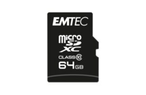 MicroSDXC Emtec, 64GB, Clasa 10 UHS-I, R/W 20/12 MB/s - ECMSDM64GXC10CG