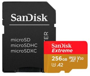 Micro Secure Digital Card SanDisk Extreme PLUS, 256GB, Clasa 10 - SDSQXBD-256G-GN6MA