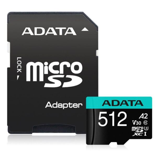 Card de Memorie MicroSD ADATA 512GB, Adaptor SD, Class 10 - AUSDX512GUI3V30SA2