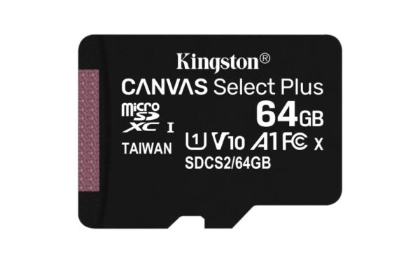 MicroSD Kingston, 64GB, Select Plus, Clasa 10 UHS-I Performance - SDCS2/64GBSP