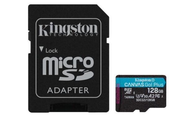 Card de Memorie MicroSD Kingston Canvas GO Plus, 128GB - SDCG3/128GB