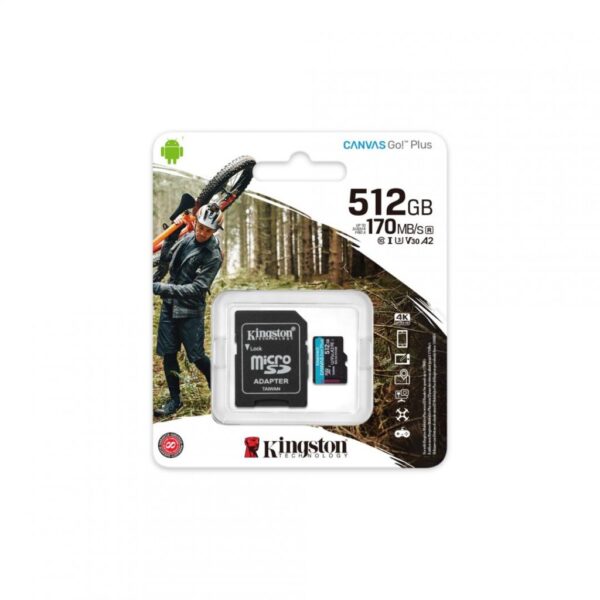 Card de Memorie MicroSD Kingston Canvas GO Plus, 512GB - SDCG3/512GB