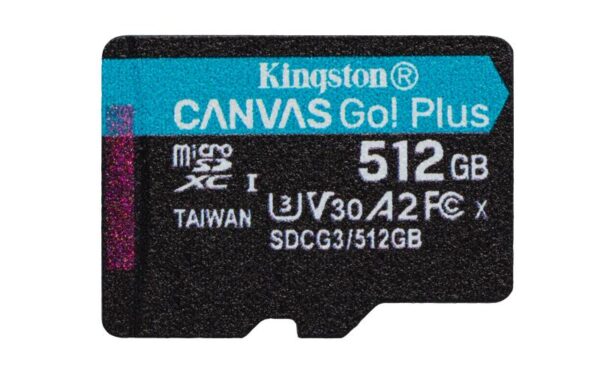 Card de Memorie MicroSD Kingston Canvas GO Plus, 512GB - SDCG3/512GB