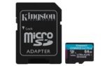 Card de Memorie MicroSD Kingston Canvas GO Plus, 64GB, Adaptor SD - SDCG3/64GB