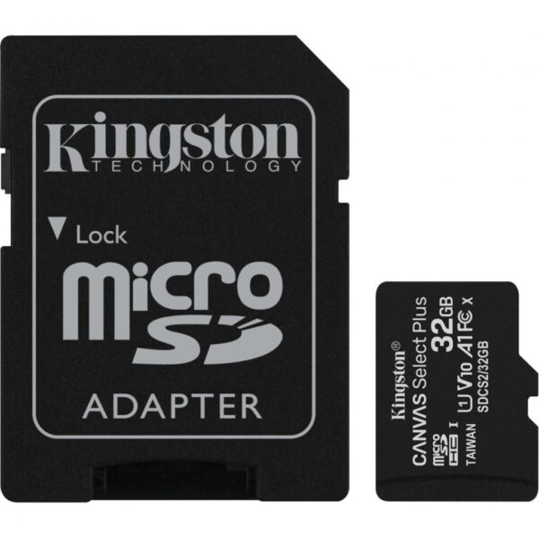 Card de Memorie MicroSD Kingston Select Plus, 32GB, Adaptor SD - SDCS2/32GB