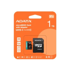 Memory Card MICROSDXC ADATA AUSDX1TUI3V30SA2-RA1, 1TB, Class 10, U3