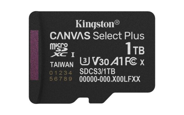 Card de Memorie MicroSDXC Kingston, 1TB, Canvas Select Plus - SDCS3/1TBSP