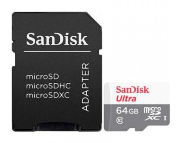 Card de Memorie SanDisk MicroSDHC, 64GB, Adaptor SD, Class 10 - SDSQUNR-064G-GN3MA