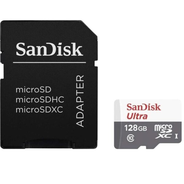 Card de Memorie SanDisk MicroSDXC, 128GB, Adaptor SD, Class 10 - SDSQUNR-128G-GN6TA