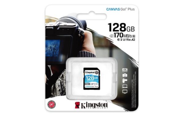 Card de Memorie SD Kingston Canvas GO Plus, 128GB, Class 10 - SDG3/128GB