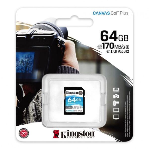 Card de Memorie SD Kingston Canvas GO Plus, 64GB, Class 10 - SDG3/64GB