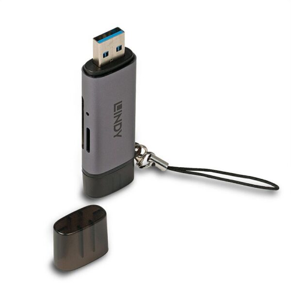 Card Reader Lindy USB 3.2 Type C, SD & microSD, argintiu - LY-43335