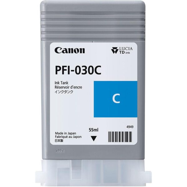 Cartus cerneala Canon PFI-030C, Cyan, capacitate 55ml - 3490C001AA