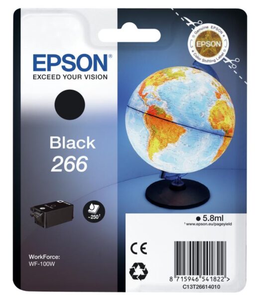 Cartus cerneala Epson 266 black, singlepack, pentru WorkForce WF-100W - C13T26614010