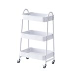 Carucior pentru depozitare cu 3 rafturi - Alb - HR-3CART-WHT