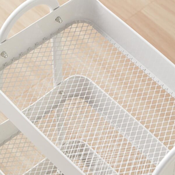Carucior pentru depozitare cu 3 rafturi - Alb - HR-3CART-WHT