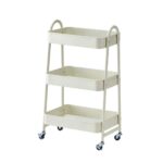 Carucior pentru depozitare cu 3 rafturi Bej - HR-3CART-BEJ