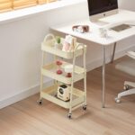 Carucior pentru depozitare cu 3 rafturi Bej - HR-3CART-BEJ