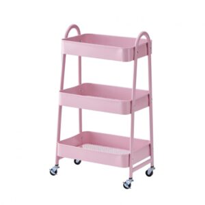 Carucior pentru depozitare cu 3 rafturi Roz - HR-3CART-PNK