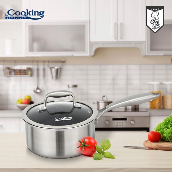 CASEROLA CU CAPAC, 16x8.5 CM, 1.6 L, TITANIUM3, COOKING BY HEINNER - HR-MRK-16