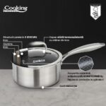 CASEROLA CU CAPAC, 16x8.5 CM, 1.6 L, TITANIUM3, COOKING BY HEINNER - HR-MRK-16