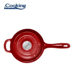 CASEROLA FONTA EMAILATA + CAPAC 19 X 9 CM, 1.8 L, RED LINE - HR-KN-C18