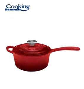 CASEROLA FONTA EMAILATA + CAPAC 19 X 9 CM, 1.8 L, RED LINE - HR-KN-C18 - imagine 3