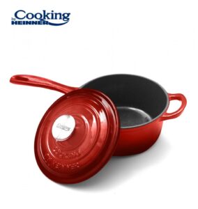 CASEROLA FONTA EMAILATA + CAPAC 19 X 9 CM, 1.8 L, RED LINE - HR-KN-C18 - imagine 4