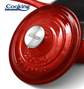 CASEROLA FONTA EMAILATA + CAPAC 19 X 9 CM, 1.8 L, RED LINE - HR-KN-C18 - imagine 5