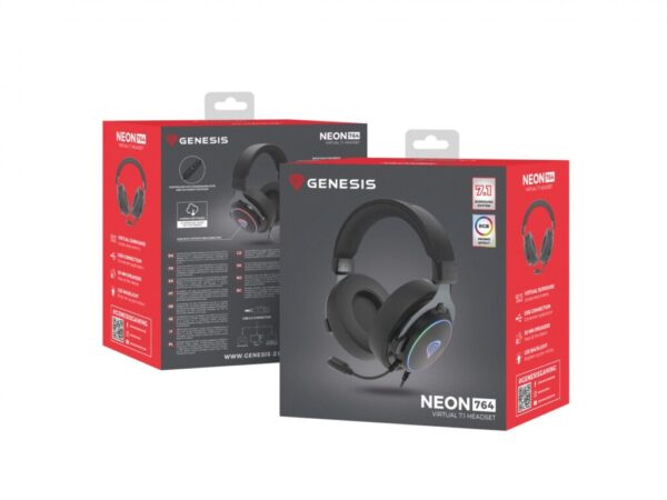 Casti gaming cu fir Genesis Neon 764, sunet 7.1 Surround - NSG-2169