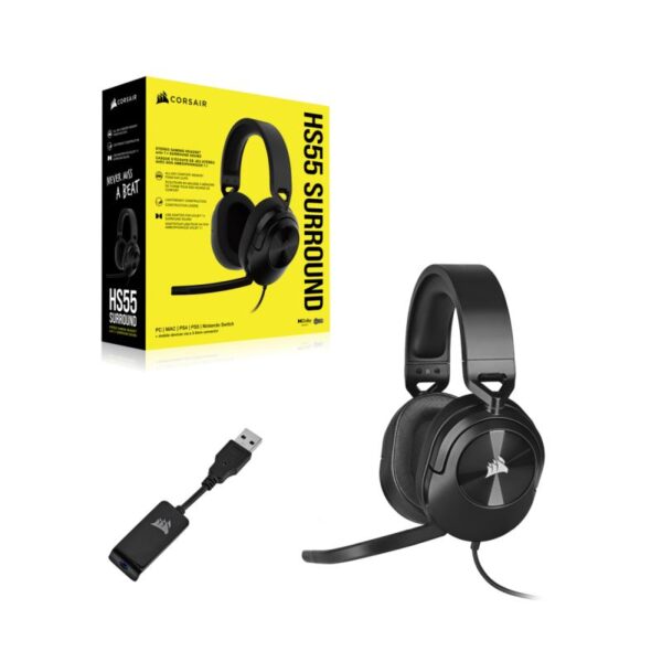 Casti Gaming cu microfon Corsair HS55 Surround, Dolby Audio Over-head - CA-9011265-EU