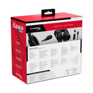 Casti gaming HyperX Cloud III S Black-Red, autonomie pana la 120 ore - A59Z0AA