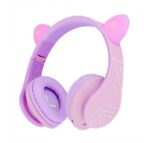 Casti Over-ear PowerLocus KidsCat, wireless, Multicolor - PWL-P2KIDSCAT-PURPLEPINK - imagine 2