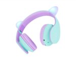 Casti Over-ear PowerLocus KidsCat, wireless, multicolor - PWL-P2KIDSCAT-TEALPURPLE - imagine 2
