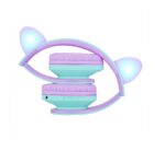 Casti Over-ear PowerLocus KidsCat, wireless, multicolor - PWL-P2KIDSCAT-TEALPURPLE - imagine 3