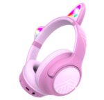 Căști pentru copii cu microfon PowerLocus Bobo, wireless, roz - PWL-BOBOCAT-PINK